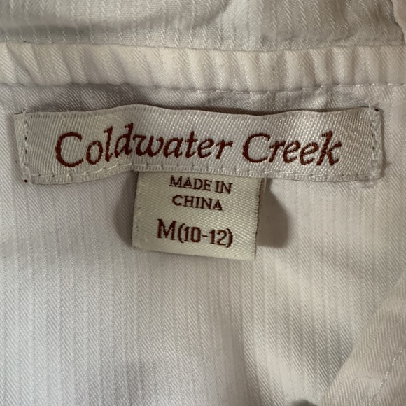 Coldwater Creek white, light weight, hooded jacket.  3/4 sleeves.  Size M(10-12) - Picture 2 of 7